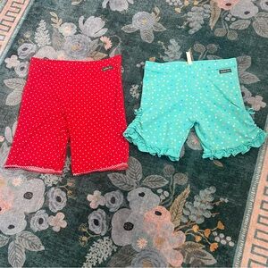 Matilda Jane Teal And Red Polka Dot Biker Shorts Bundle Of Two Stretchy sz 16